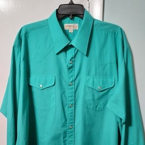 Vintage Sheplers western long sleeve button front shirt - size 17.5 - 35